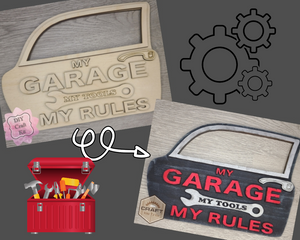 Dad's Garage | Workshop Sign | Father's Day ideas | Dad Gifts | DIY Craft Kits | Paint Party Supplies | #2848