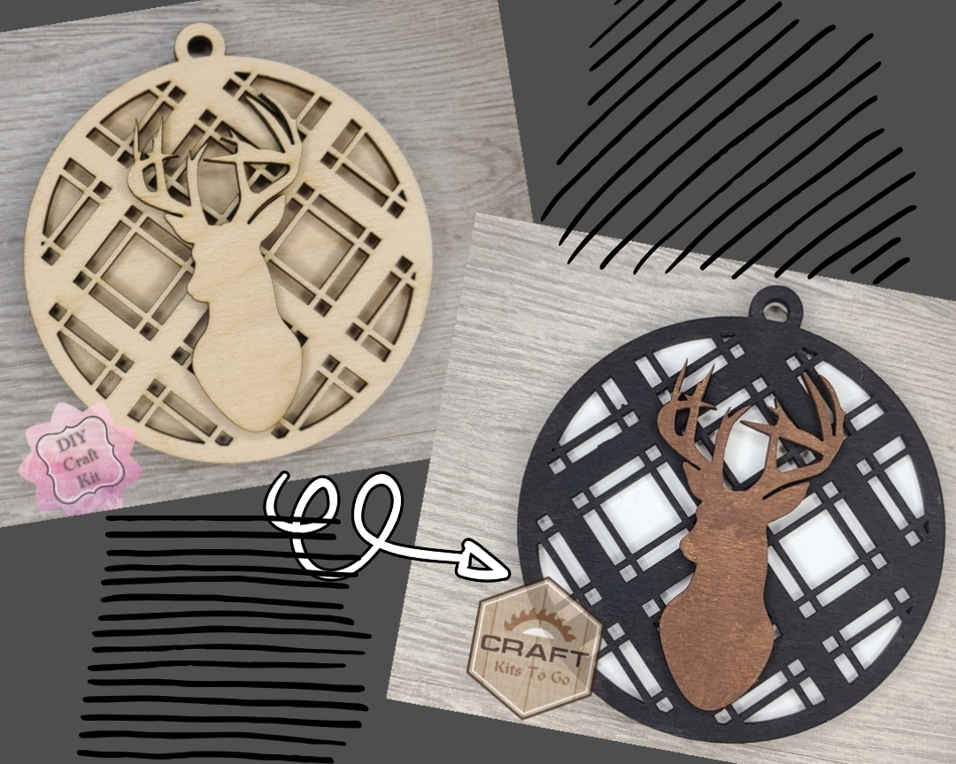 Deer Plaid Ornament | #2291