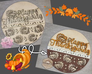 Happy Thanksgiving Sign | Thanksgiving Crafts | Fall Crafts | DIY Craft Kits | Paint Party Supplies | #3724