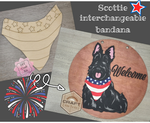 Scottie Interchangeable Sign | 4TH OF JULY BANDANA | #200005