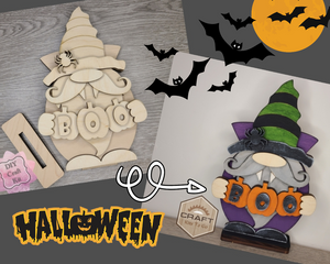 Vampire Gnome | Shelf Sitter | Halloween Gnome | Halloween Decor | Halloween Crafts | DIY Craft Kits | Paint Party Supplies | #30014