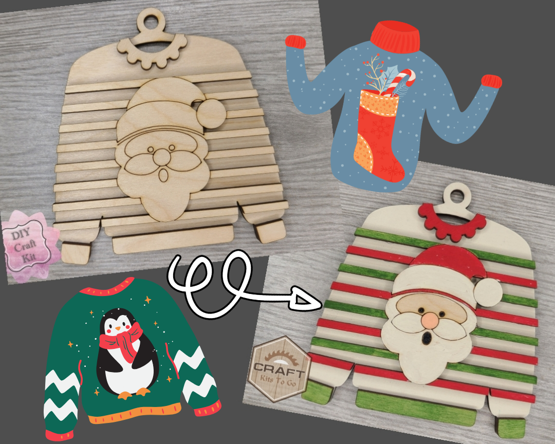 Santa Ugly Sweater Ornament | #3800