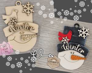 Snowman Ornament | Christmas Crafts | DIY Ornaments | Christmas Décor | Christmas Crafts | DIY Craft Kits | Paint Party Supplies | #3769