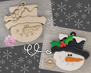 Snowman Ornament | Christmas Crafts | DIY Ornaments | Christmas Décor | Christmas Crafts | DIY Craft Kits | Paint Party Supplies | #3771