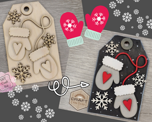 Christmas Mitten Tag | Christmas Tag | Christmas Crafts | Holiday Activities | DIY Craft Kits | Paint Party Supplies | #3777