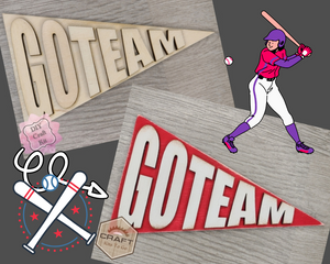 Baseball Go Team Cheer Banner Paint Kit Party Paint Kit #2752 - Multiple Sizes Available - Unfinished Wood Cutout Shapes