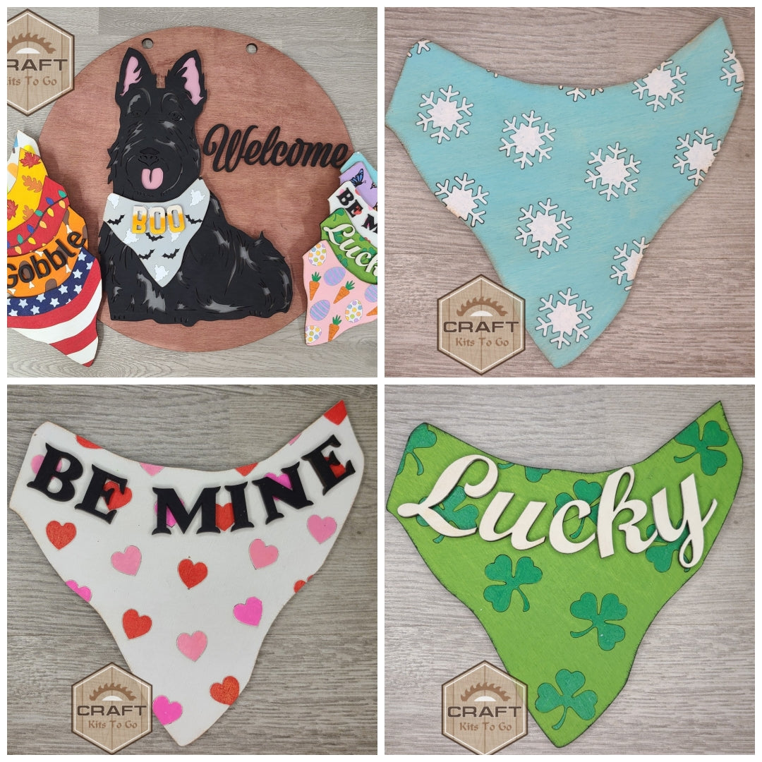Scottie Interchangeable Sign | FALL BANDANA | #200005