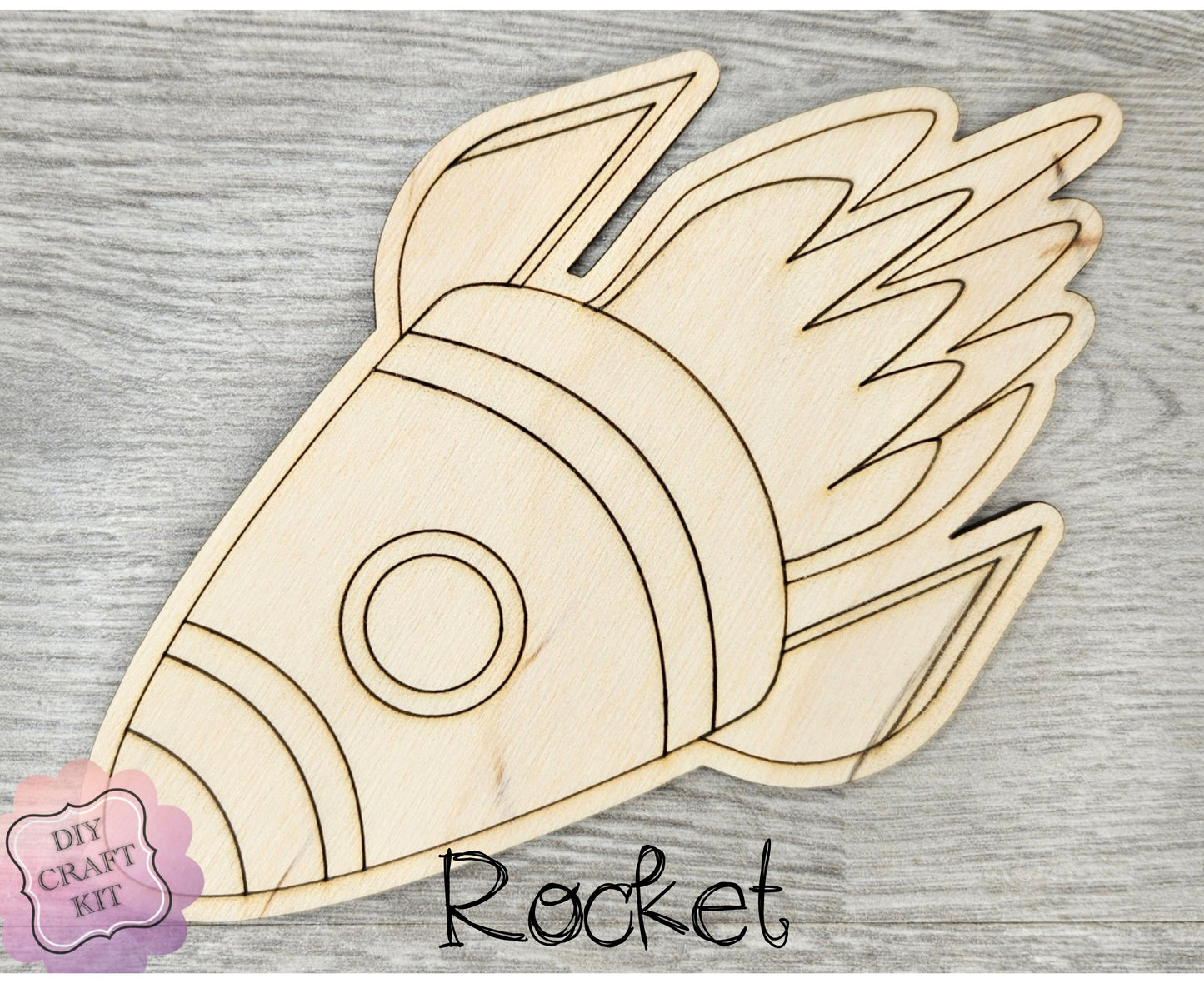 Rocket Cutout | Space | Outer Space | Kids Crafts | Wood Shape Cutout | #2233 - Multiple Sizes Available - Unfinished Wood Cutout Shapes