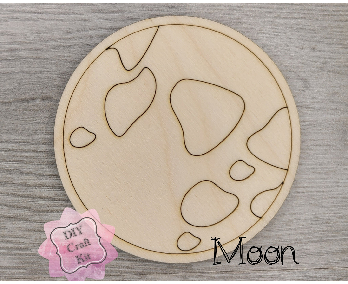 Moon Cutout | Space | Outer Space | Kids Crafts | Wood Shape Cutout | #2236 - Multiple Sizes Available - Unfinished Wood Cutout Shapes