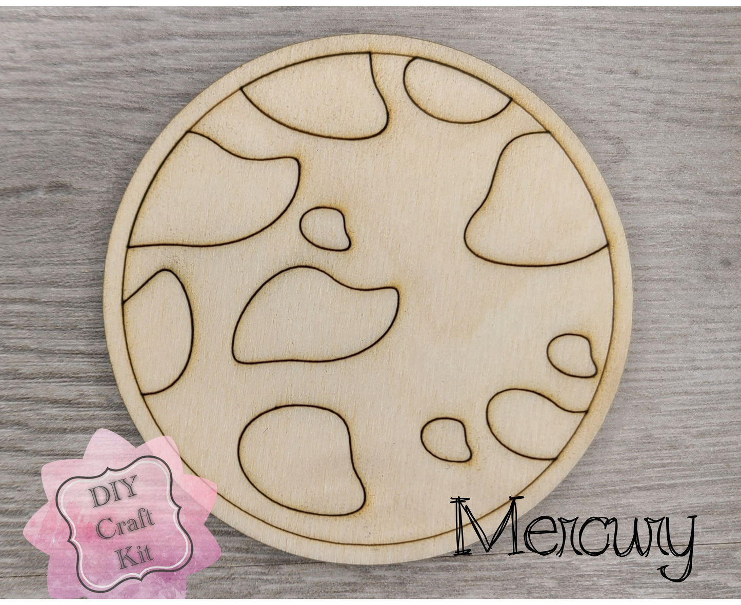 Mercury Cutout | Space | Outer Space | Kids Crafts | Wood Shape Cutout | #2229 - Multiple Sizes Available - Unfinished Wood Cutout Shapes