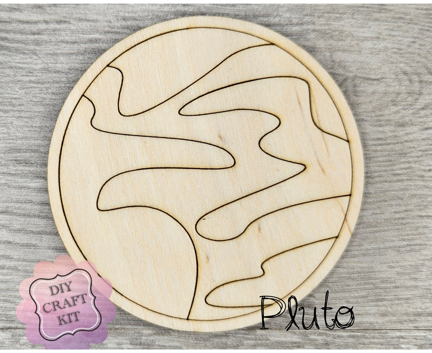 Pluto Cutout | Space | Outer Space | Kids Crafts | Wood Shape Cutout | #2232 - Multiple Sizes Available - Unfinished Wood Cutout Shapes