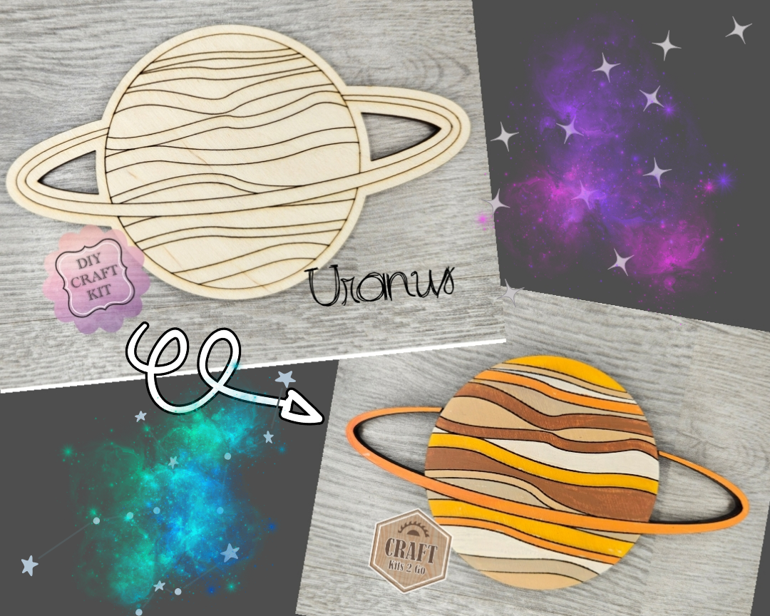 Uranus Cutout | Space | Outer Space | Kids Crafts | Wood Shape Cutout | #2237 - Multiple Sizes Available - Unfinished Wood Cutout Shapes