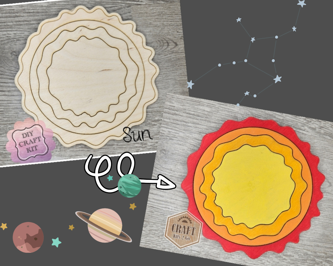 Sun Cutout | Space | Outer Space | Kids Crafts | Wood Shape Cutout | #2235 - Multiple Sizes Available - Unfinished Wood Cutout Shapes