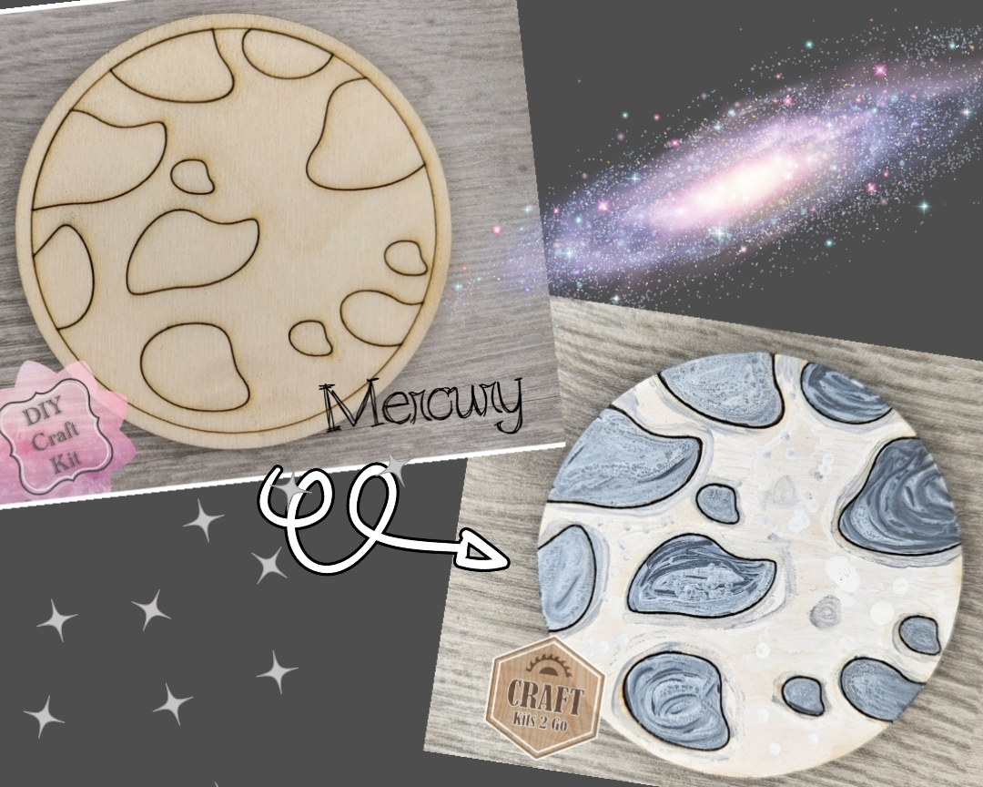 Mercury Cutout | Space | Outer Space | Kids Crafts | Wood Shape Cutout | #2229 - Multiple Sizes Available - Unfinished Wood Cutout Shapes