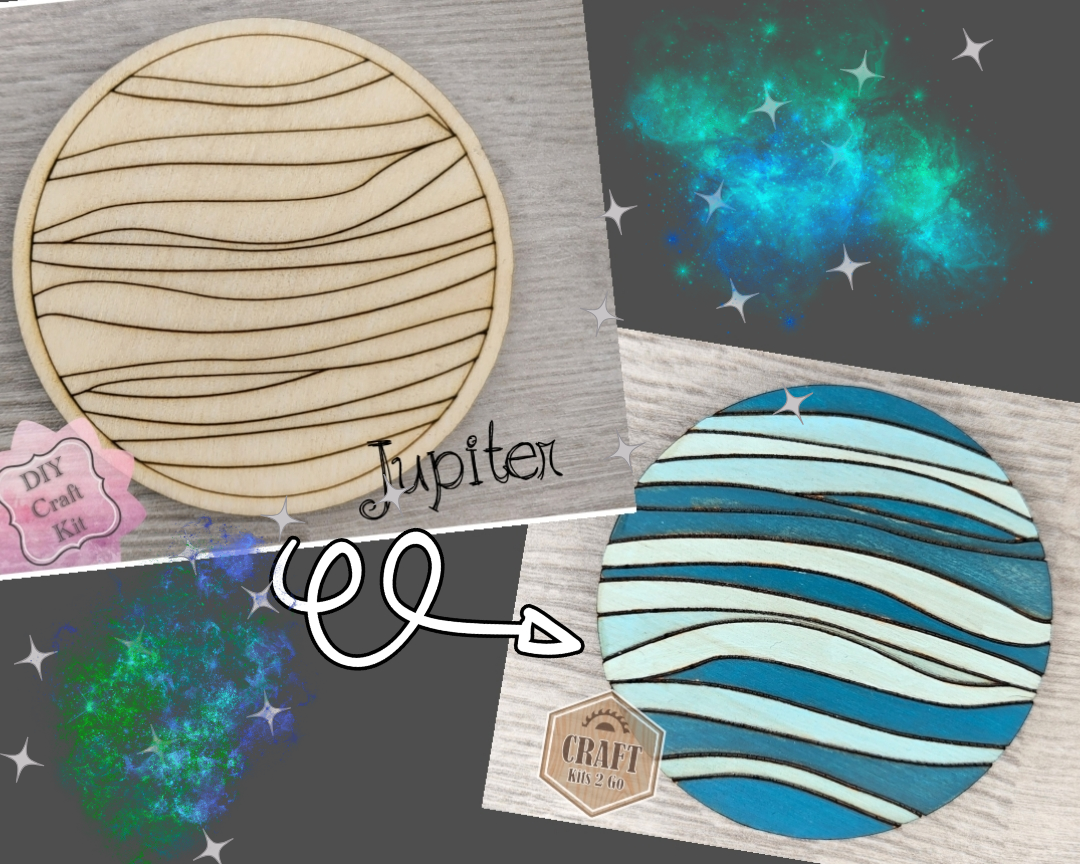 Jupiter Cutout | Space | Outer Space | Kids Crafts | Wood Shape Cutout | #2227 - Multiple Sizes Available - Unfinished Wood Cutout Shapes