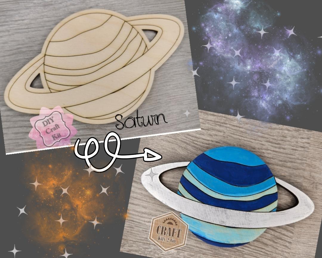 Saturn Cutout | Space | Outer Space | Kids Crafts | Wood Shape Cutout | #2234 - Multiple Sizes Available - Unfinished Wood Cutout Shapes