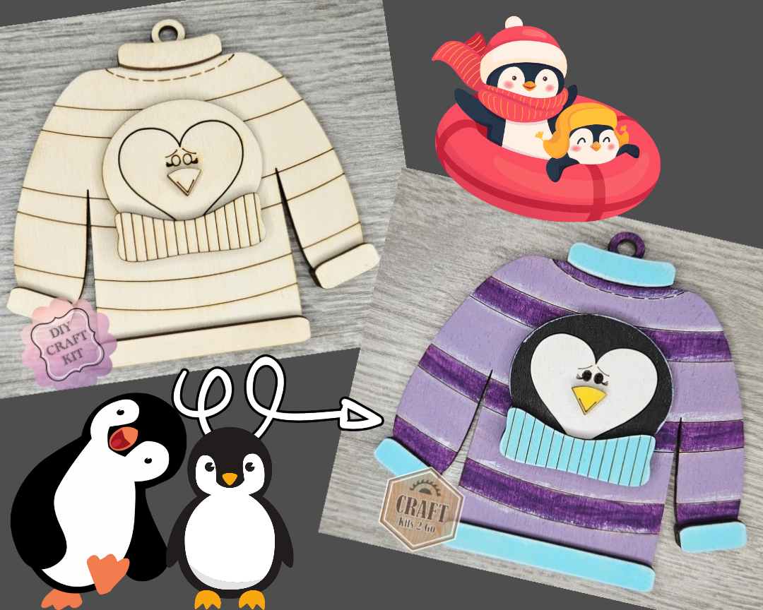 **SHOW OVERSTOCK SALE** Penguin Ugly Sweater Ornament | #3813