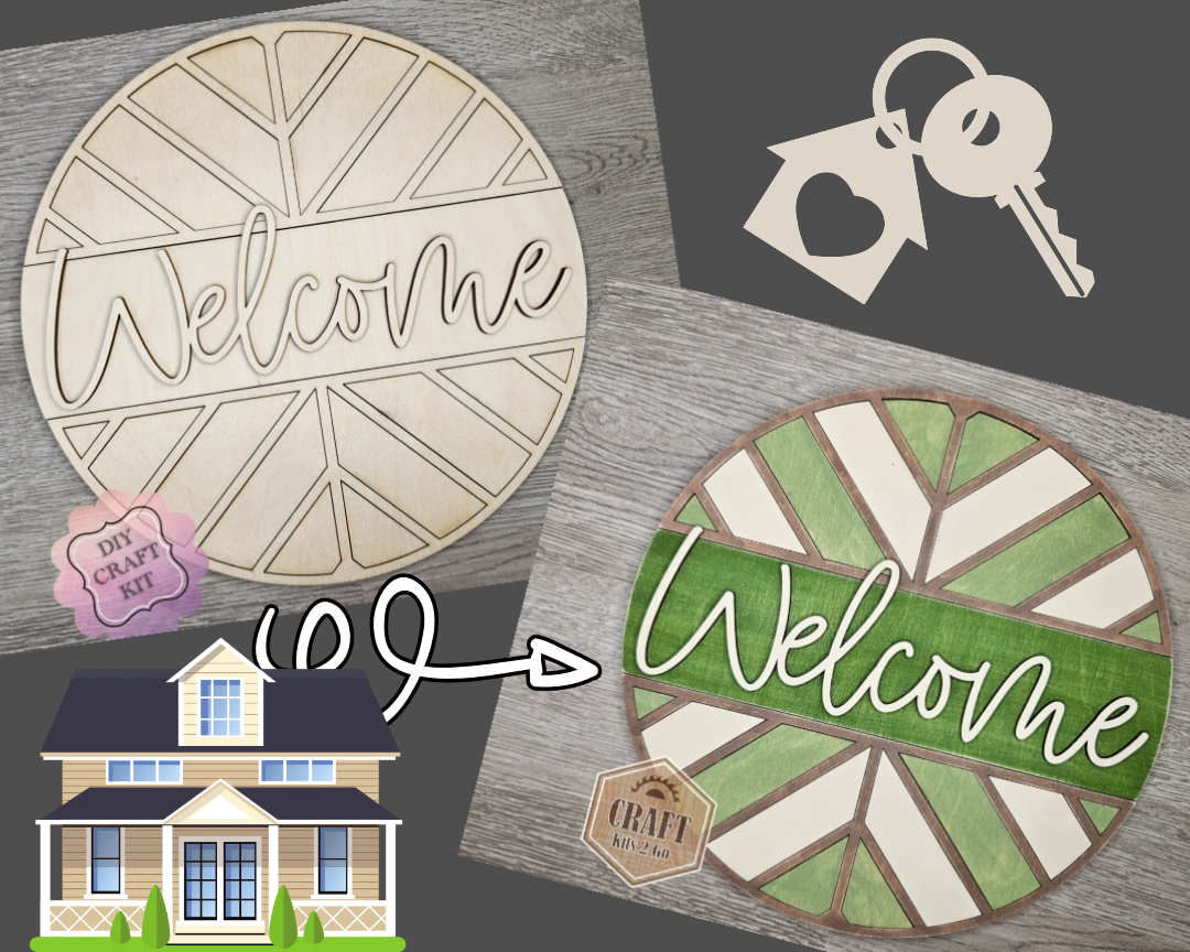**SHOW OVERSTOCK SALE** 10 Inch Welcome Home Chevron Sign | #4034