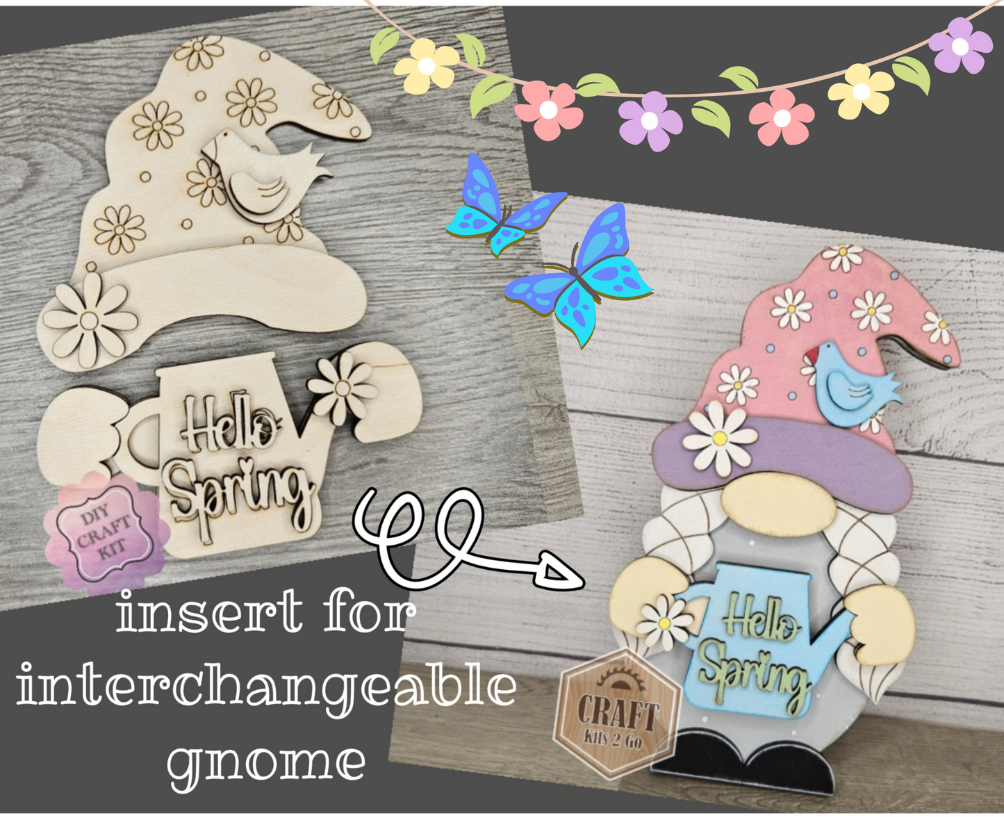 Interchangeable Gnome | GIRL SPRING TOPPER | #200002-3