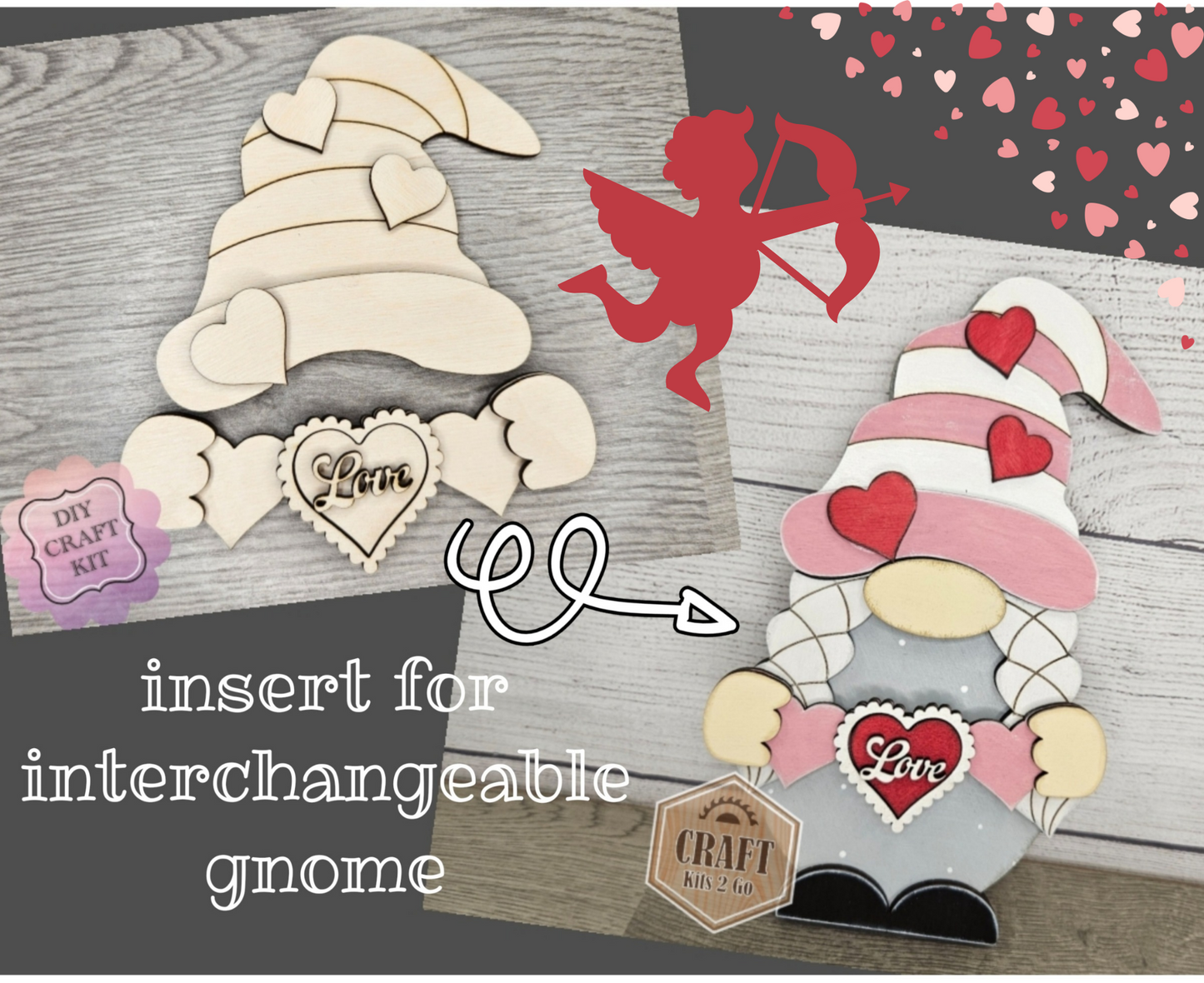 Interchangeable Gnome | GIRL VALENTINE TOPPER | #200002-1