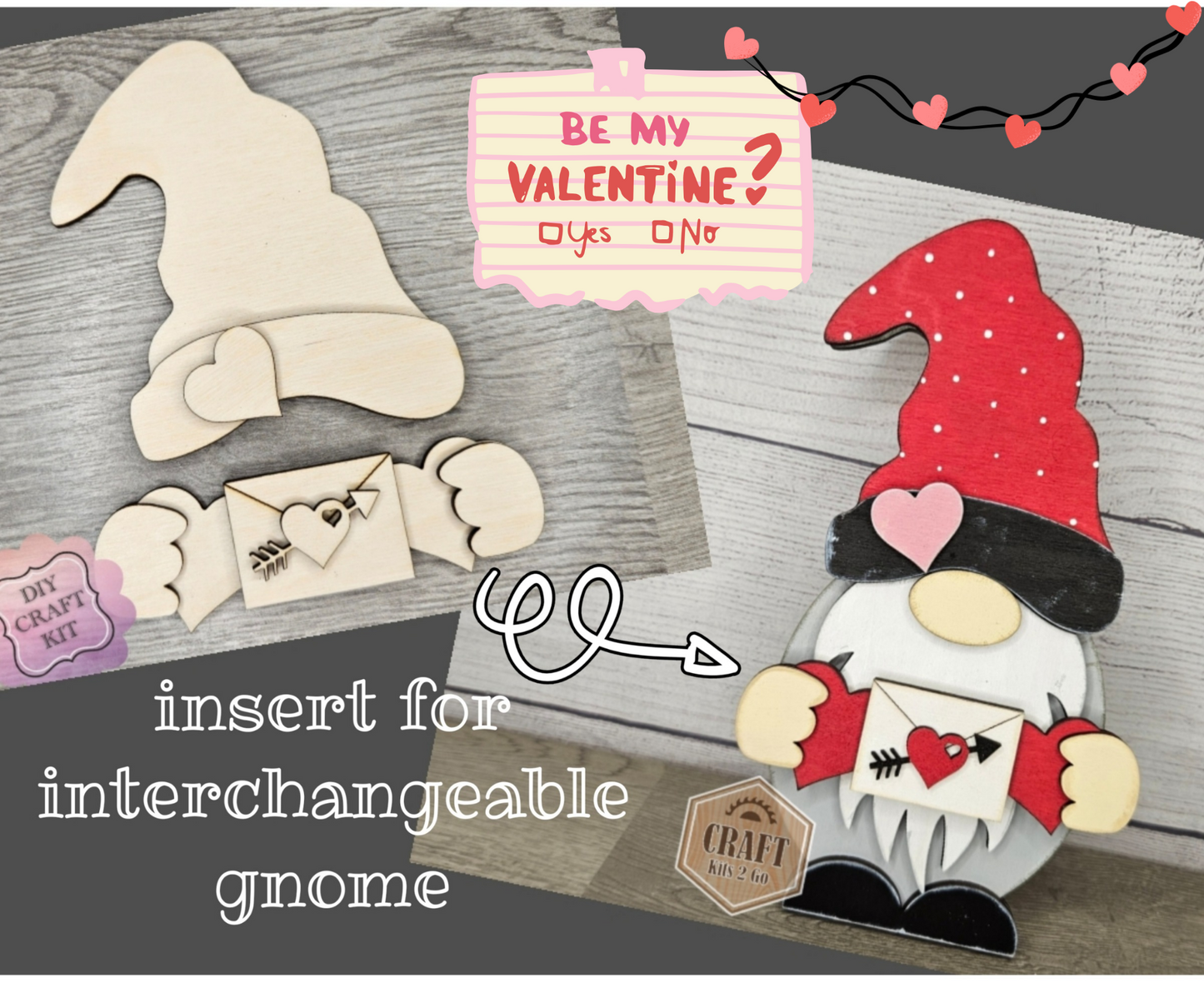 Interchangeable Gnome | BOY VALENTINE TOPPER | #200002-1