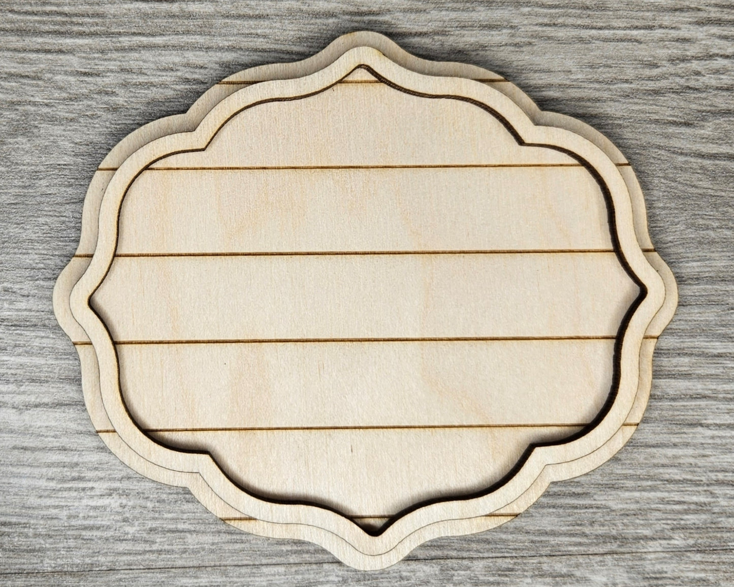 Shiplap Frame #2461 - Multiple Sizes Available - Unfinished Wood Cutout Frames