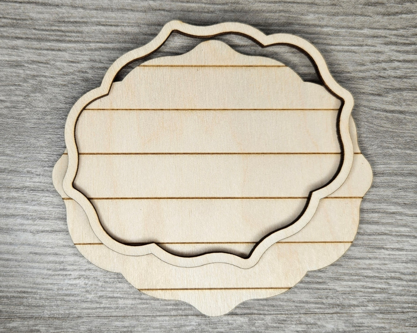 Shiplap Frame #2461 - Multiple Sizes Available - Unfinished Wood Cutout Frames