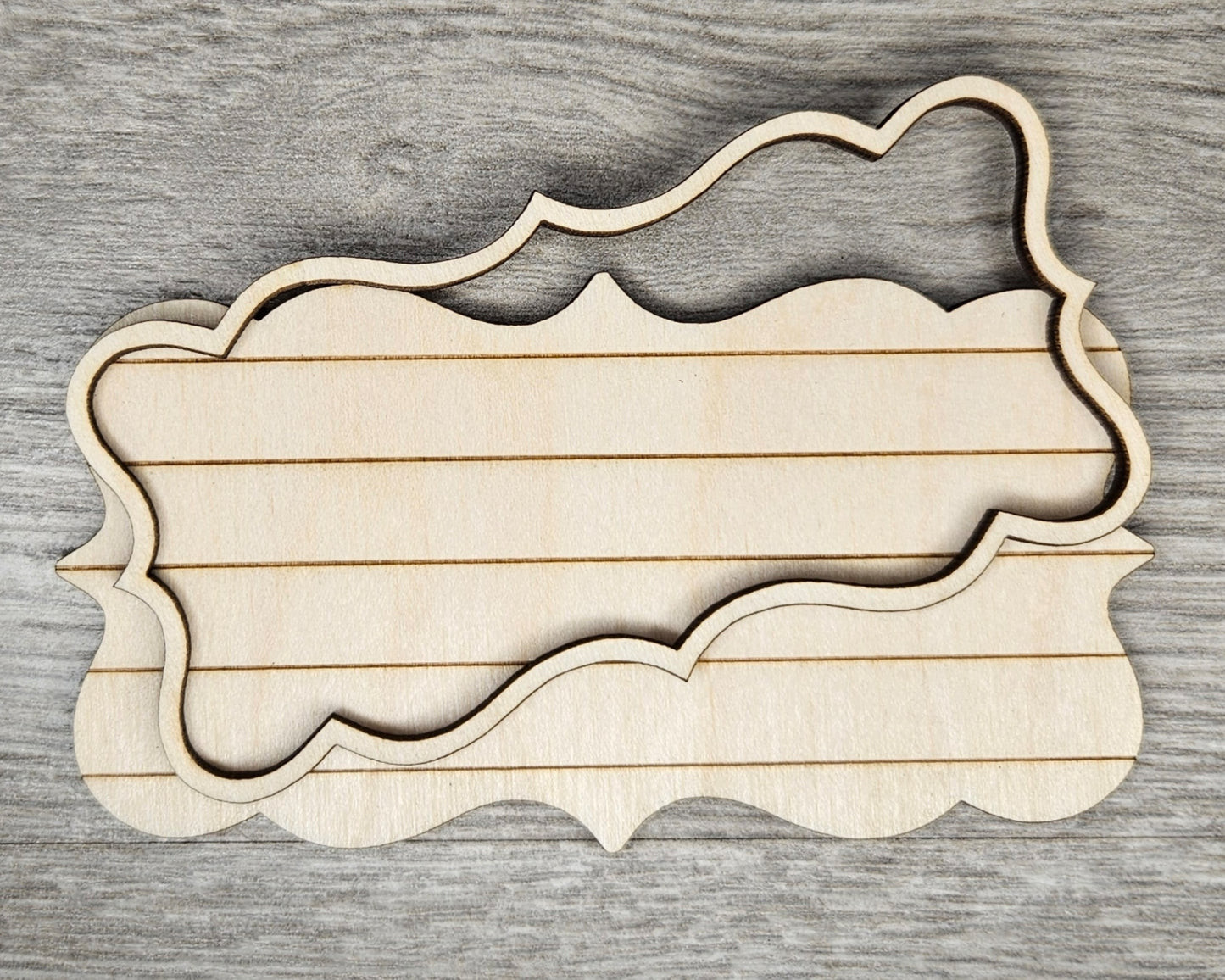 Shiplap Frame #2462 - Multiple Sizes Available - Unfinished Wood Cutout Frames