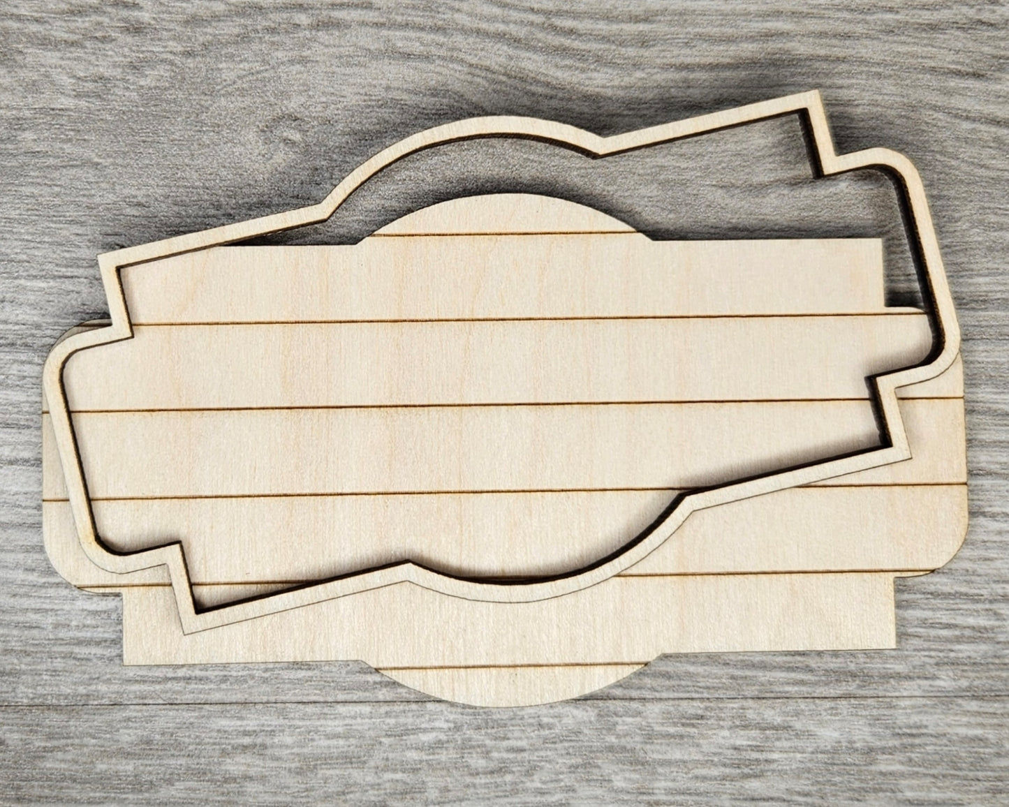 Shiplap Frame #2464 - Multiple Sizes Available - Unfinished Wood Cutout Frames
