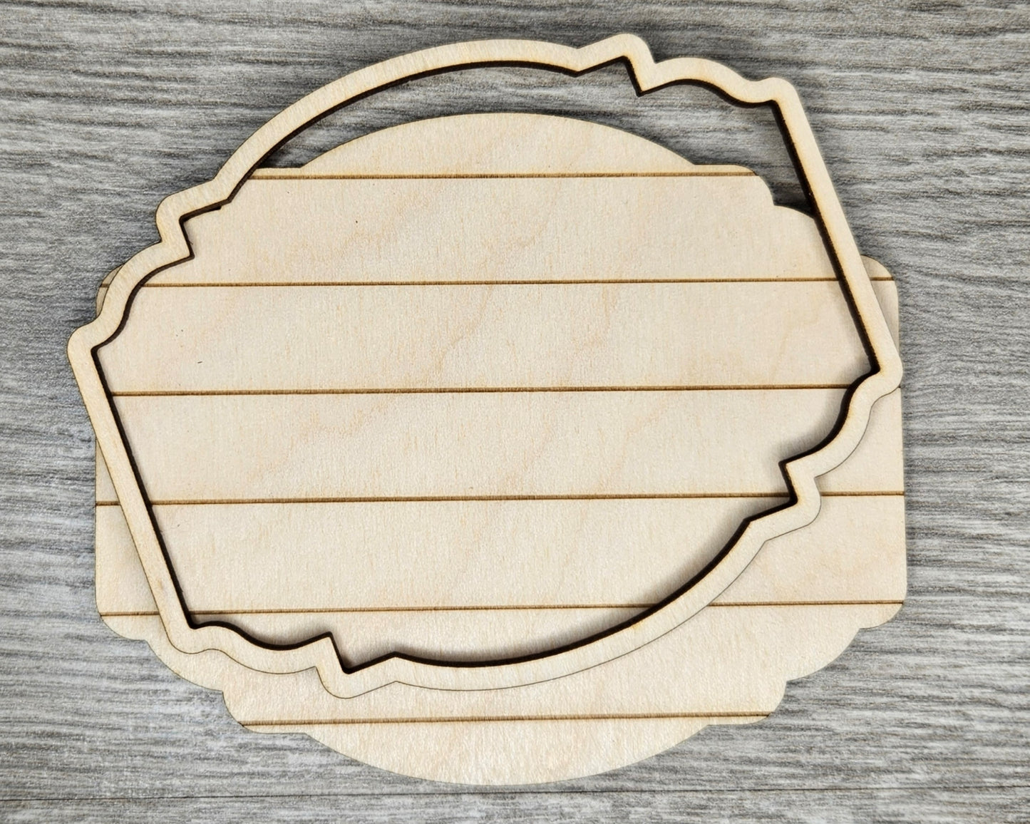 Shiplap Frame #2460 - Multiple Sizes Available - Unfinished Wood Cutout Frames