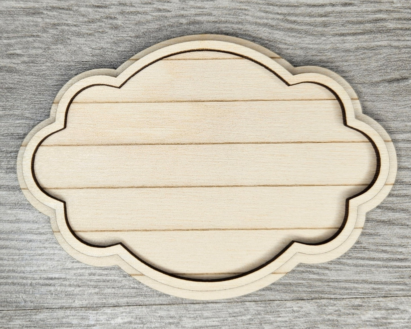 Shiplap Frame #2466 - Multiple Sizes Available - Unfinished Wood Cutout Frames
