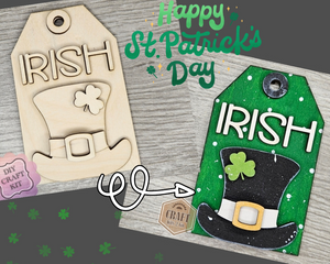 Irish Tag | ST. Patrick's Day Crafts | Gift Tags | DIY Craft Kits | Paint Party Supplies | #4016