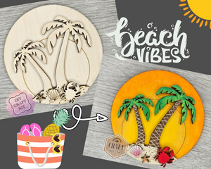 Palm Tree Sign | Beach | Summer Crafts | DIY Craft Kits | Paint Party Supplies | #4112