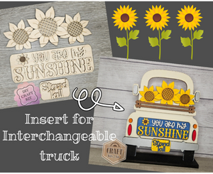 Interchangeable Truck | SUNFLOWER INSERT | DIY Craft Kit | Paint Party Kit | #200001 -20