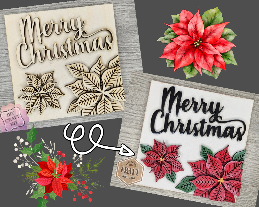 **SHOW OVERSTOCK SALE** Merry Christmas Poinsettia MINI KIT | #4121