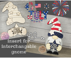 Interchangeable Gnome | BOY 4TH OF JULY TOPPER | #200002-5