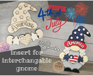 Interchangeable Gnome | GIRL 4TH OF JULY TOPPER | #200002-5