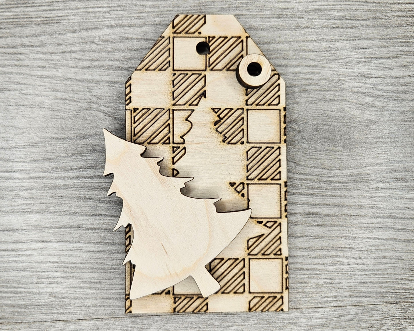 Plaid Christmas Tag | #4113
