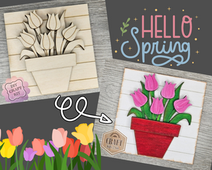 Tulips | Flowers | Spring Crafts | Springtime | Garden | DIY Craft Kits | Paint Party Supplies | #4146