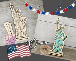 Statue of Liberty | 4th of July Decor | America | USA | Patriotic Decor | 4th of July Crafts | DIY Craft Kits | Paint Party Supplies | #4060