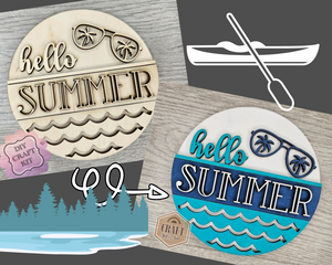 Hello Summer Sign | Summertime | Summer Crafts | DIY Craft Kits | Paint Party Supplies | #3935