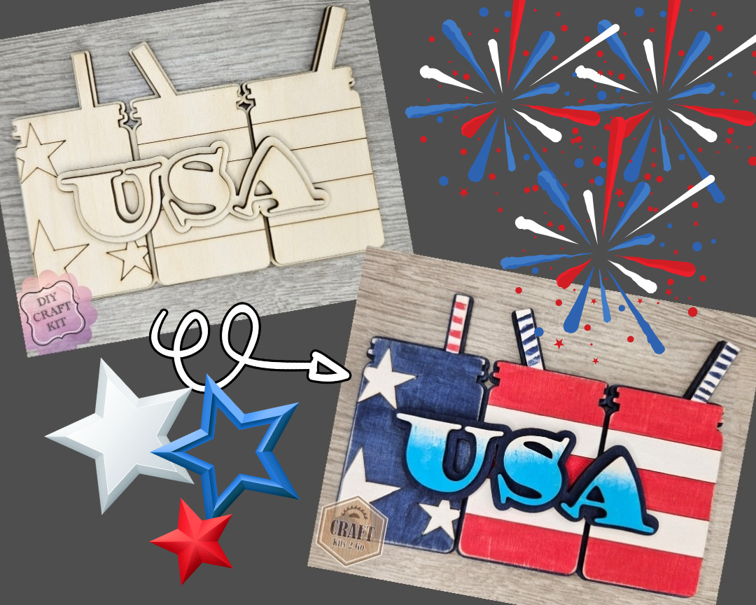 Patriotic Mason Jars | #2866