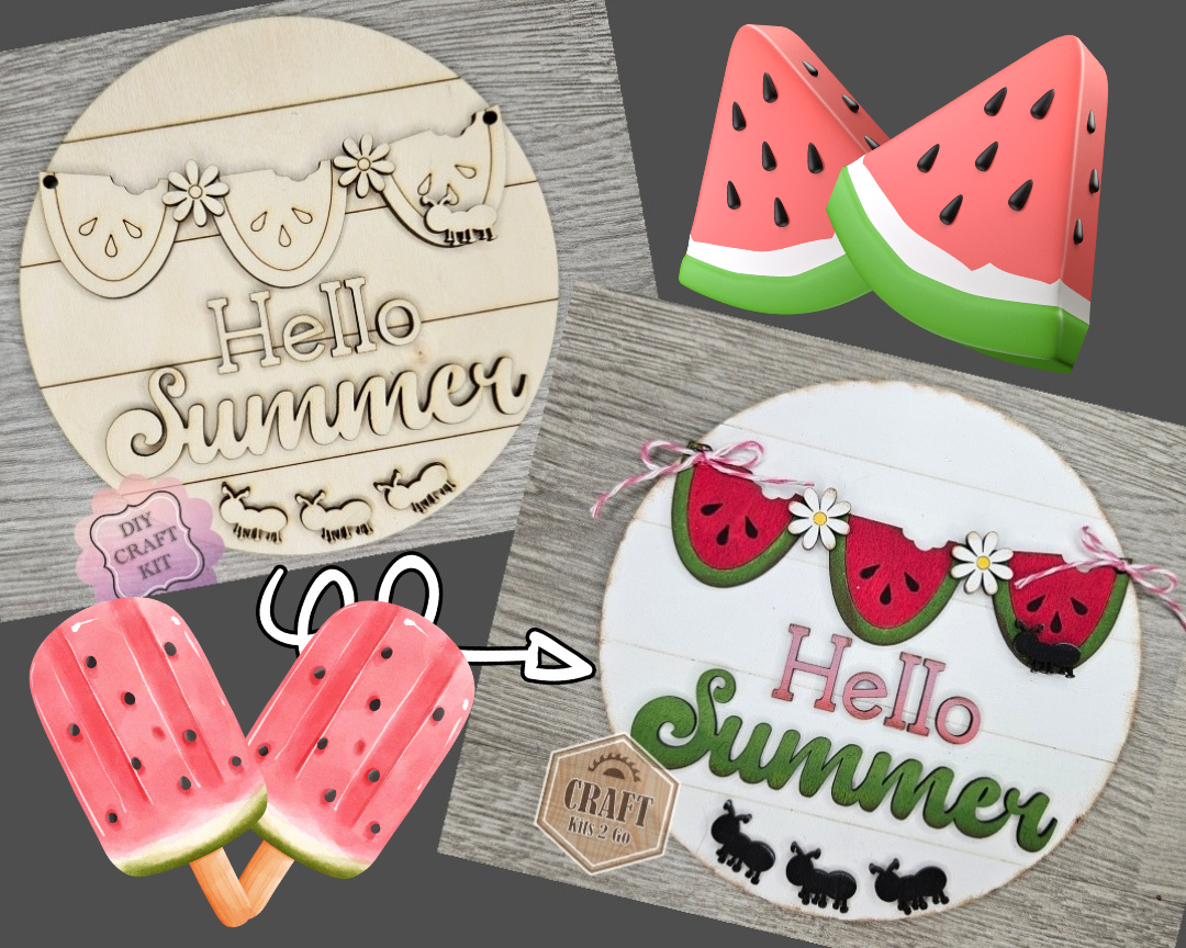 Hello Summer Watermelon Sign | #4197
