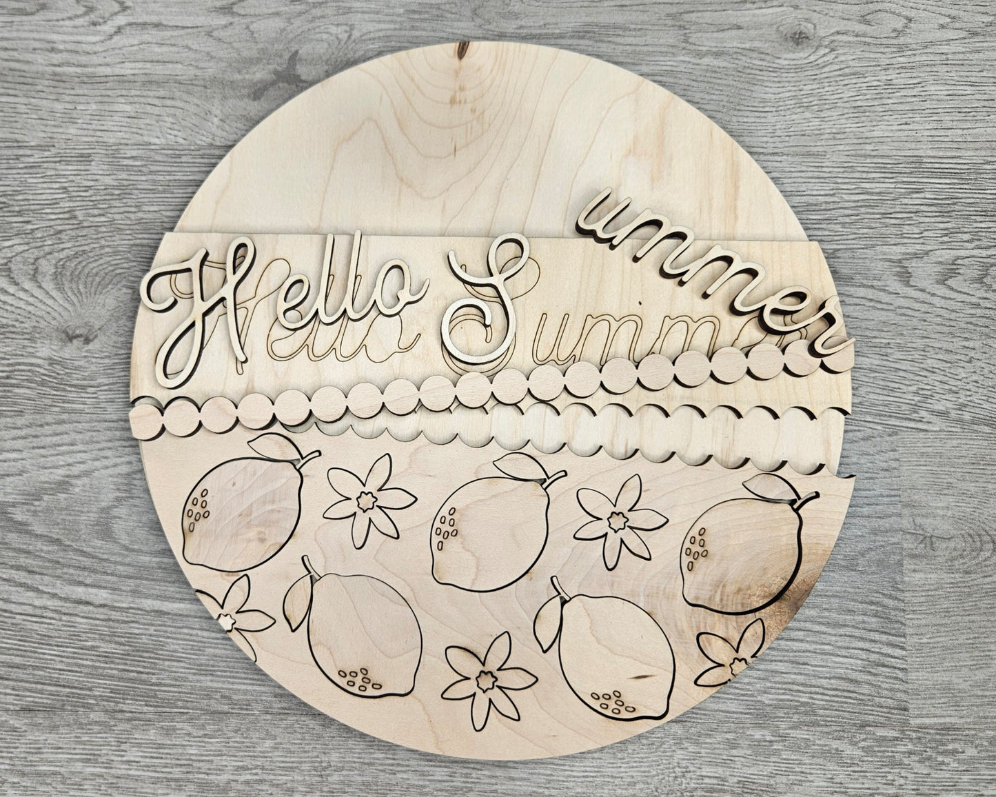 ** SHOW OVERSTOCK SALE** 16 inch with holes Hello Summer Lemons | #4208