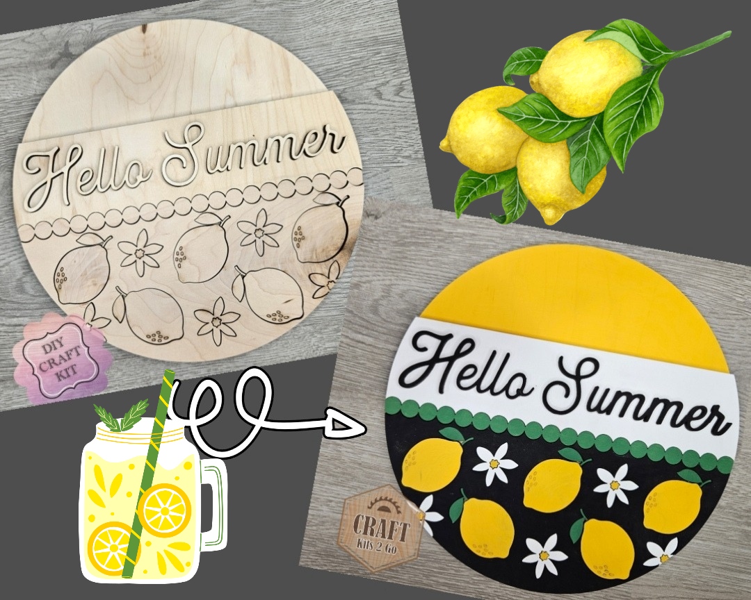 ** SHOW OVERSTOCK SALE** 16 inch with holes Hello Summer Lemons | #4208