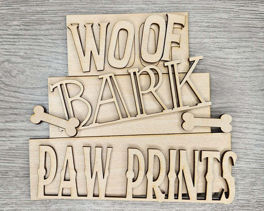Woof Bark Paw Prints | #4264