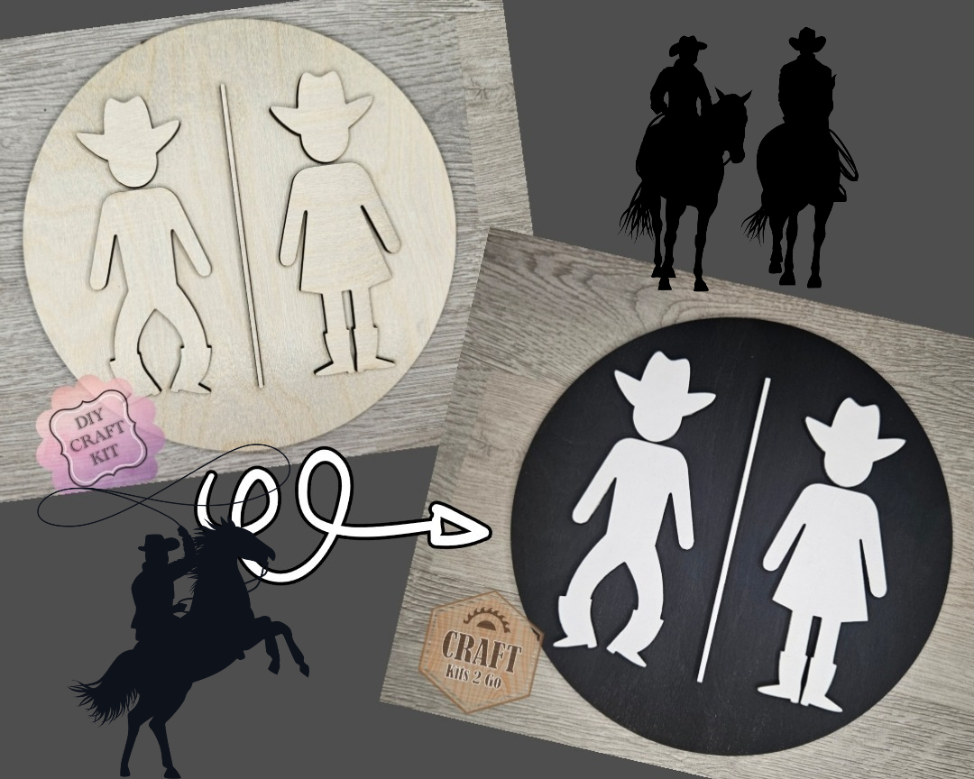 Cowboy Bathroom Sign | #4351