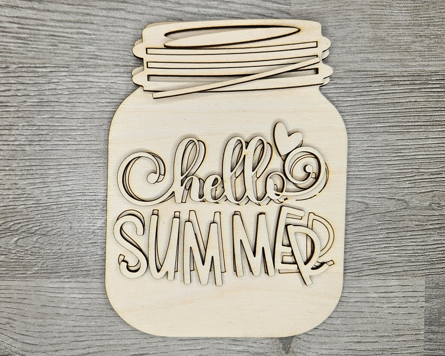 Hello Summer Lemonade Mason Jar Sign | #4644
