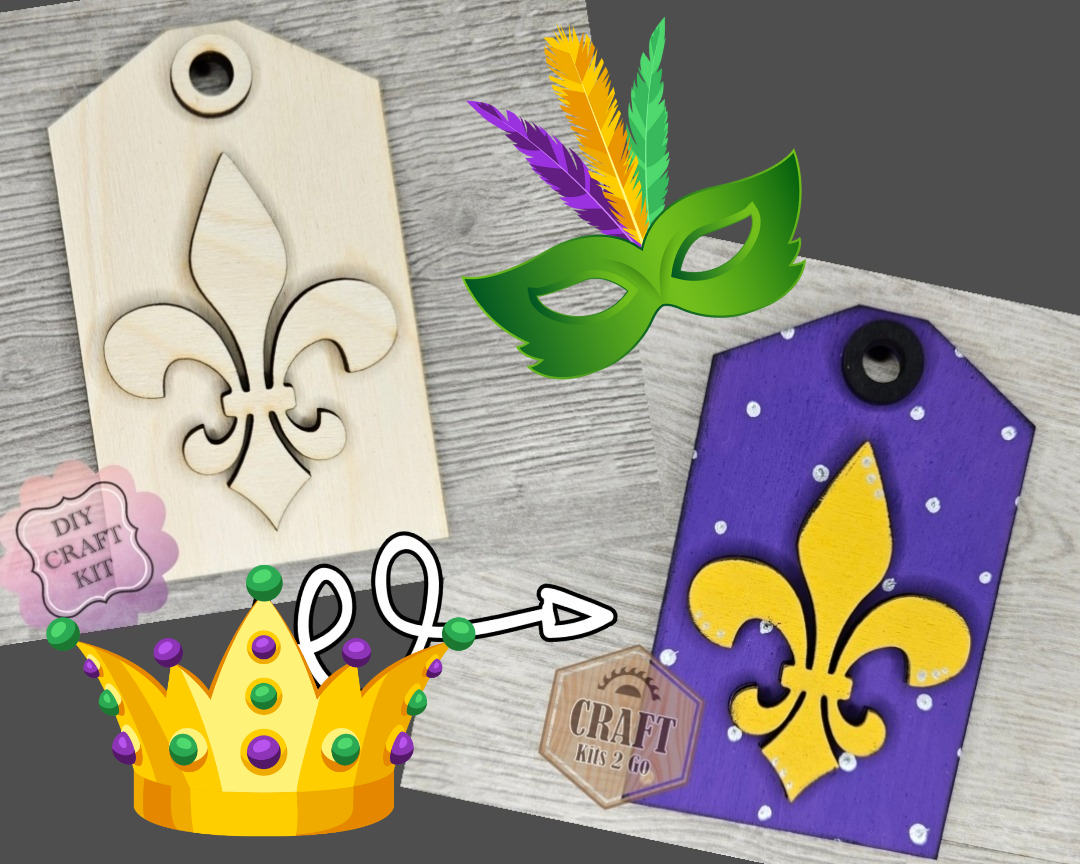 Mardi Gras Fleur De Lis Tag | #4591
