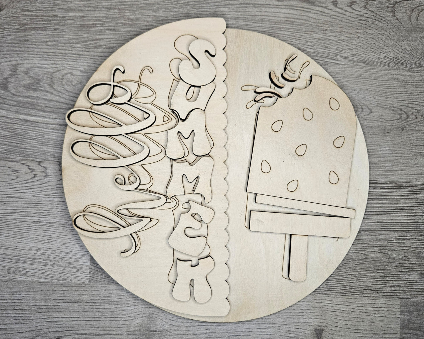 ** SHOW OVERSTOCK SALE ** 10 inch Hello Summer Watermelon Sign | #4354